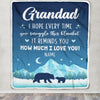 Personalized To My Grandad Blanket From Granddaughter Grandson I Hope Every Time Bear Grandad Birthday Fathers Day Christmas Customized Fleece Blanket | teecentury