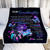 Personalized To My Granddaughter Blanket From Grandma Butterfly Braver Stronger Loved Granddaughter Birthday Graduation Christmas Customized Fleece Blanket | teecentury