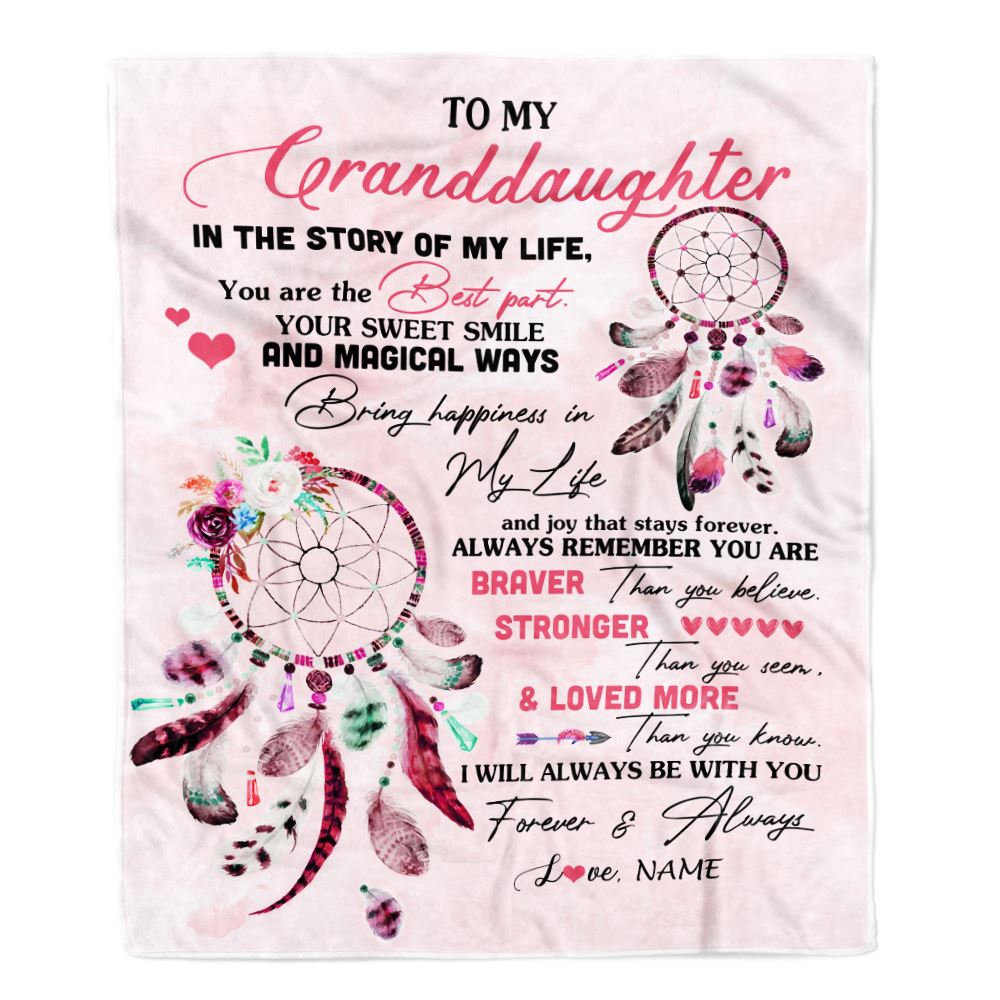 Personalized To My Granddaughter Blanket From Grandma Gigi You Are The Best Part Granddaughter Birthday Graduation Christmas Customized Bed Fleece Blanket | teecentury