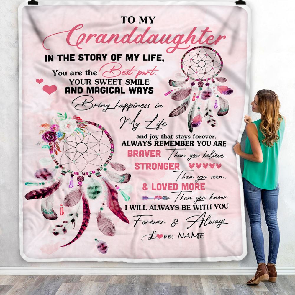 Personalized To My Granddaughter Blanket From Grandma Gigi You Are The Best Part Granddaughter Birthday Graduation Christmas Customized Bed Fleece Blanket | teecentury