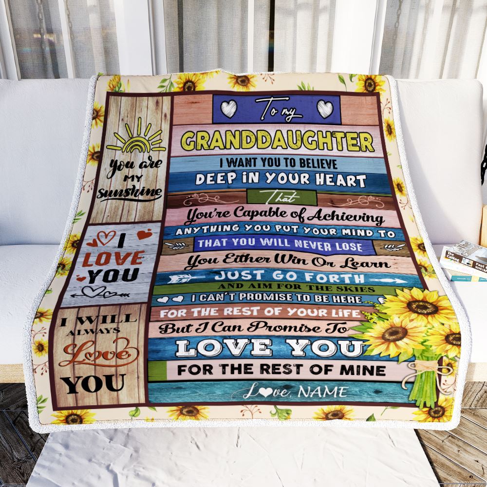 Personalized To My Granddaughter Blanket From Grandma Grammy Believe Deep In Your Heart Daughter Granddaughter Birthday Christmas Customized Bed Fleece Blanket | teecentury