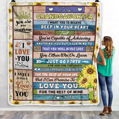 Personalized To My Granddaughter Blanket From Grandma Grammy Believe Deep In Your Heart Daughter Granddaughter Birthday Christmas Customized Bed Fleece Blanket | teecentury