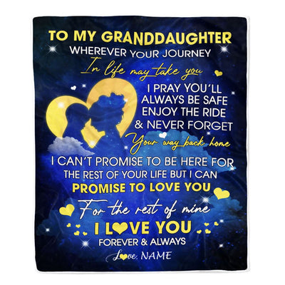 Personalized To My Granddaughter Blanket From Grandma Grammy Wherever Your Journey Granddaughter Birthday Graduation Christmas Customized Fleece Throw Blanket | teecentury