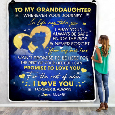 Personalized To My Granddaughter Blanket From Grandma Grammy Wherever Your Journey Granddaughter Birthday Graduation Christmas Customized Fleece Throw Blanket | teecentury