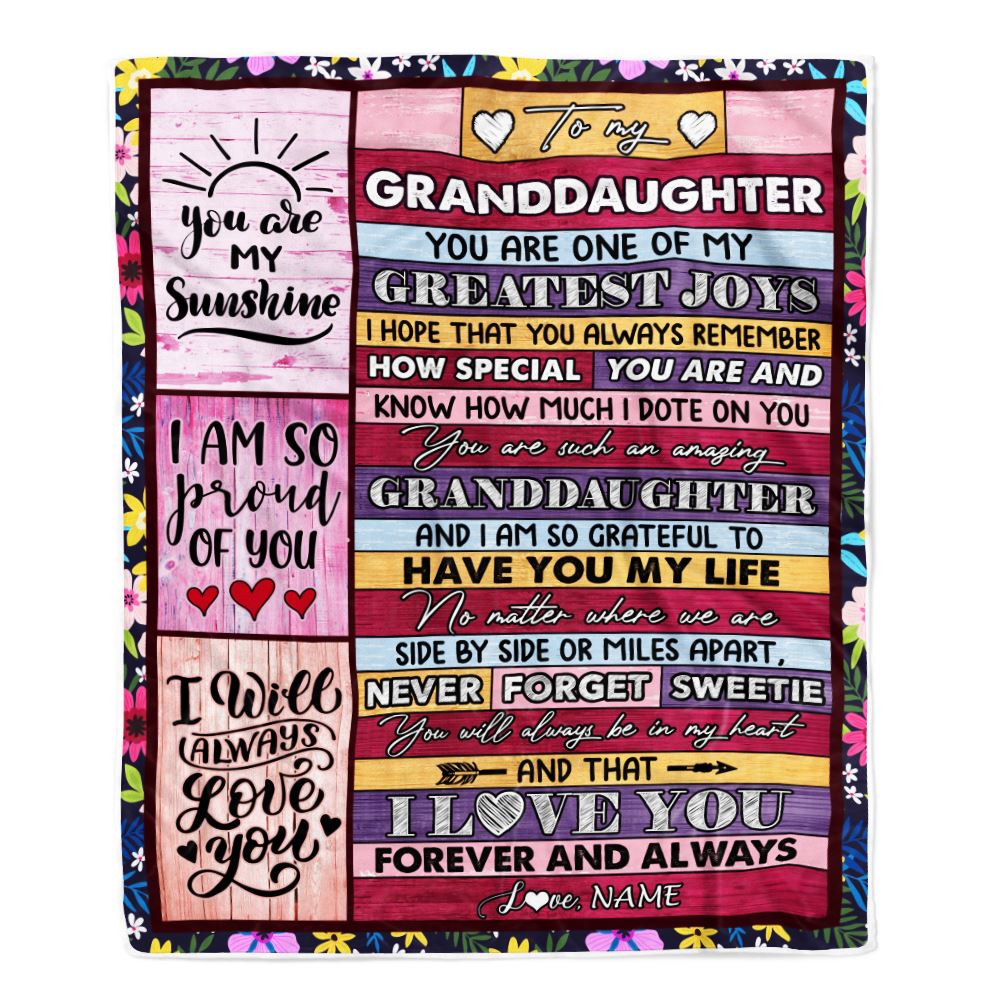 Personalized To My Granddaughter Blanket From Grandma Grandpa My Greatest Joys Granddaughter Birthday Graduation Christmas Customized Bed Fleece Throw Blanket | teecentury