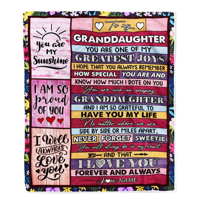 Personalized To My Granddaughter Blanket From Grandma Grandpa My Greatest Joys Granddaughter Birthday Graduation Christmas Customized Bed Fleece Throw Blanket | teecentury