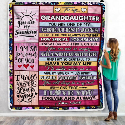 Personalized To My Granddaughter Blanket From Grandma Grandpa My Greatest Joys Granddaughter Birthday Graduation Christmas Customized Bed Fleece Throw Blanket | teecentury