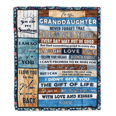 Personalized To My Granddaughter Blanket From Grandma Grandpa Nana I Love You Wood Birthday Christmas Thanksgiving Graduation Customized Fleece Blanket Blanket | Teecentury.com