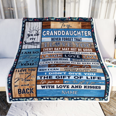 Personalized To My Granddaughter Blanket From Grandma Grandpa Nana I Love You Wood Birthday Christmas Thanksgiving Graduation Customized Fleece Blanket Blanket | Teecentury.com