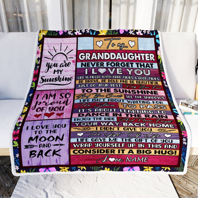 Personalized To My Granddaughter Blanket From Grandma Grandpa Papa Never Forget That I Love You Wood Granddaughter Birthday Christmas Fleece Throw Blanket Blanket | Teecentury.com
