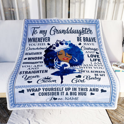Personalized To My Granddaughter Blanket From Grandma Nana African Black Women You'll Always Be My Baby Girl Birthday Christmas Customized Fleece Blanket Blanket | Teecentury.com