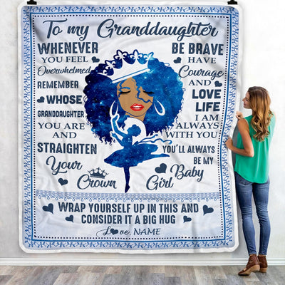 Personalized To My Granddaughter Blanket From Grandma Nana African Black Women You'll Always Be My Baby Girl Birthday Christmas Customized Fleece Blanket Blanket | Teecentury.com