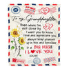 Personalized To My Granddaughter Blanket From Grandma Nana Grandpa Love Big Hug Air Mail Letter Sunflower Birthday Christmas Graduation Customized Fleece Throw Blanket Blanket | Teecentury.com