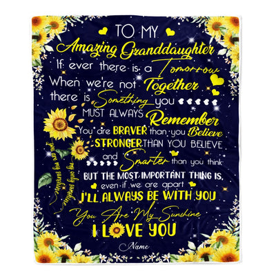 Personalized To My Granddaughter Blanket From Grandma Nana Grandpa You Are My Sunshine Sunflower Birthday Christmas Customized Fleece Blanket Blanket | Teecentury.com