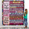 Personalized To My Granddaughter Blanket From Grandma Nana Never Give Up Live Your Dream Pink Wood Birthday Graduation Christmas Customized Fleece Blanket Blanket | Teecentury.com