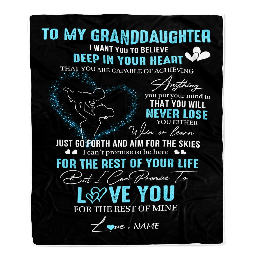 Personalized To My Granddaughter Blanket From Grandma Nana Promise To Love You Granddaughter Birthday Graduation Christmas Bed Fleece Throw Blanket | teecentury