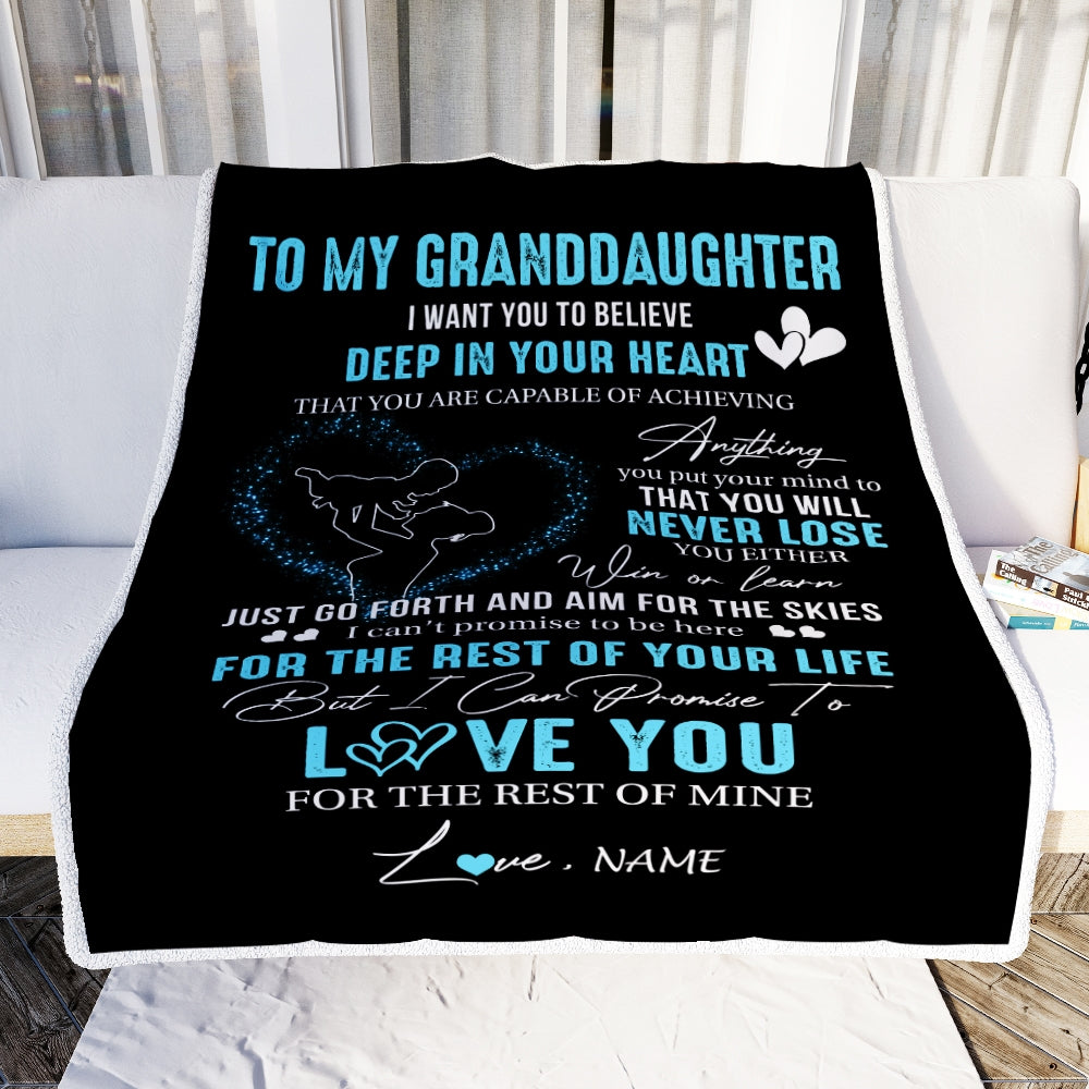 Personalized To My Granddaughter Blanket From Grandma Nana Promise To Love You Granddaughter Birthday Graduation Christmas Bed Fleece Throw Blanket | teecentury