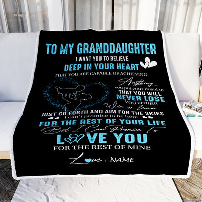 Personalized To My Granddaughter Blanket From Grandma Nana Promise To Love You Granddaughter Birthday Graduation Christmas Bed Fleece Throw Blanket | teecentury