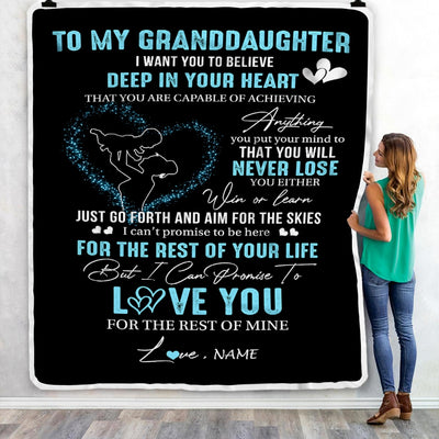 Personalized To My Granddaughter Blanket From Grandma Nana Promise To Love You Granddaughter Birthday Graduation Christmas Bed Fleece Throw Blanket | teecentury