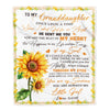 Personalized To My Granddaughter Blanket From Grandma Once Upon A Time When I Asked God For An Angel Sunflower Birthday Christmas Customized Fleece Blanket Blanket | Teecentury.com