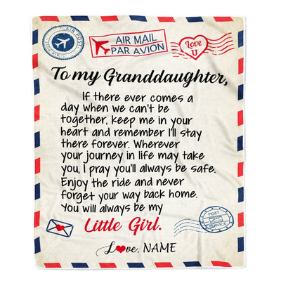 Personalized To My Granddaughter Blanket From Grandma Papa Air Mail Letter Little Girl Granddaughter Birthday Christmas Gift Bed Quilt Fleece Throw Blanket Blanket | Teecentury.com