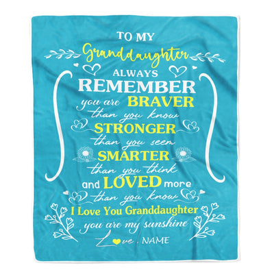 Personalized To My Granddaughter Blanket From Grandma Papa Mother Teal I Love You Granddaughter Birthday Christmas Gift Customized Bed Quilt Fleece Throw Blanket Blanket | Teecentury.com