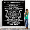 Personalized To My Granddaughter Blanket Viking Never Feel You Are Alone Odin Scandinavian Norse Runes Birthday Christmas Customized Bed Fleece Throw Blanket | teecentury