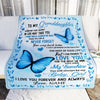 Personalized To My Granddaughter Blanket from Grandma Butterfly You are My Sunshine I Love You Birthday Christmas Gifts Customized Fleece Blanket Blanket | Teecentury.com