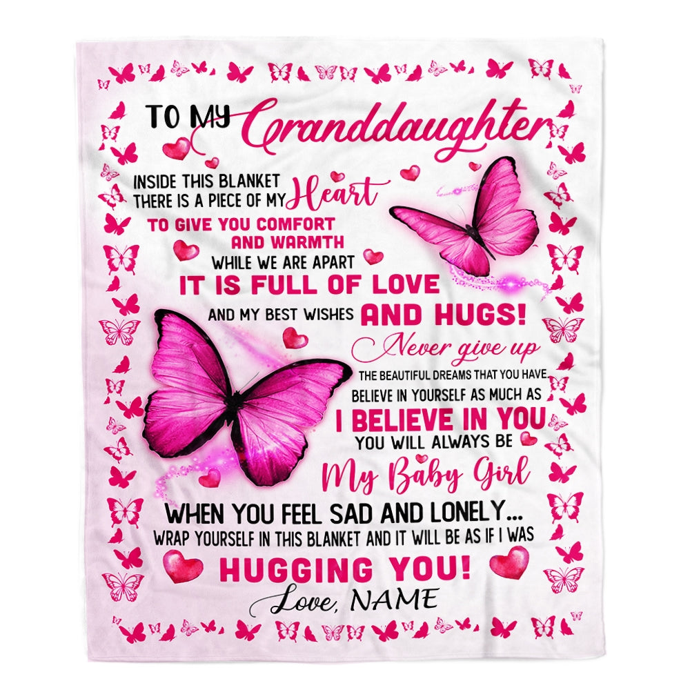 Personalized To My Granddaughter Blanket from Grandma Grandpa Inside T ...