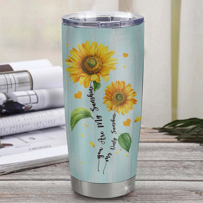 Personalized To My Granddaughter From Grandma Stainless Steel Tumbler Cup Never Forget That I Love You Sunflower Granddaughter Birthday Christmas Travel Mug | teecentury