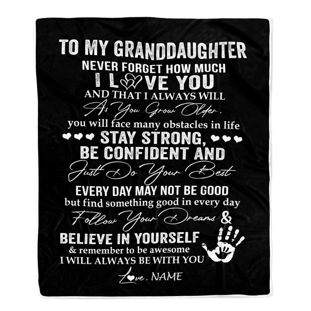 Personalized To My Granddaughter I Love You Forever From Grandma Grandpa Nana Birthday Christmas Thanksgiving Graduation Customized Fleece Blanket Blanket | Teecentury.com