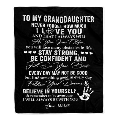 Personalized To My Granddaughter I Love You Forever From Grandma Grandpa Nana Birthday Christmas Thanksgiving Graduation Customized Fleece Blanket Blanket | Teecentury.com