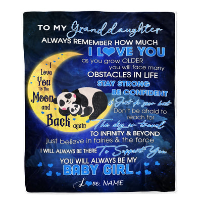 Personalized To My Granddaughter I Love You Forever From Grandma Grandpa Nana Panda Birthday Christmas Thanksgiving Graduation Customized Fleece Blanket Blanket | Teecentury.com