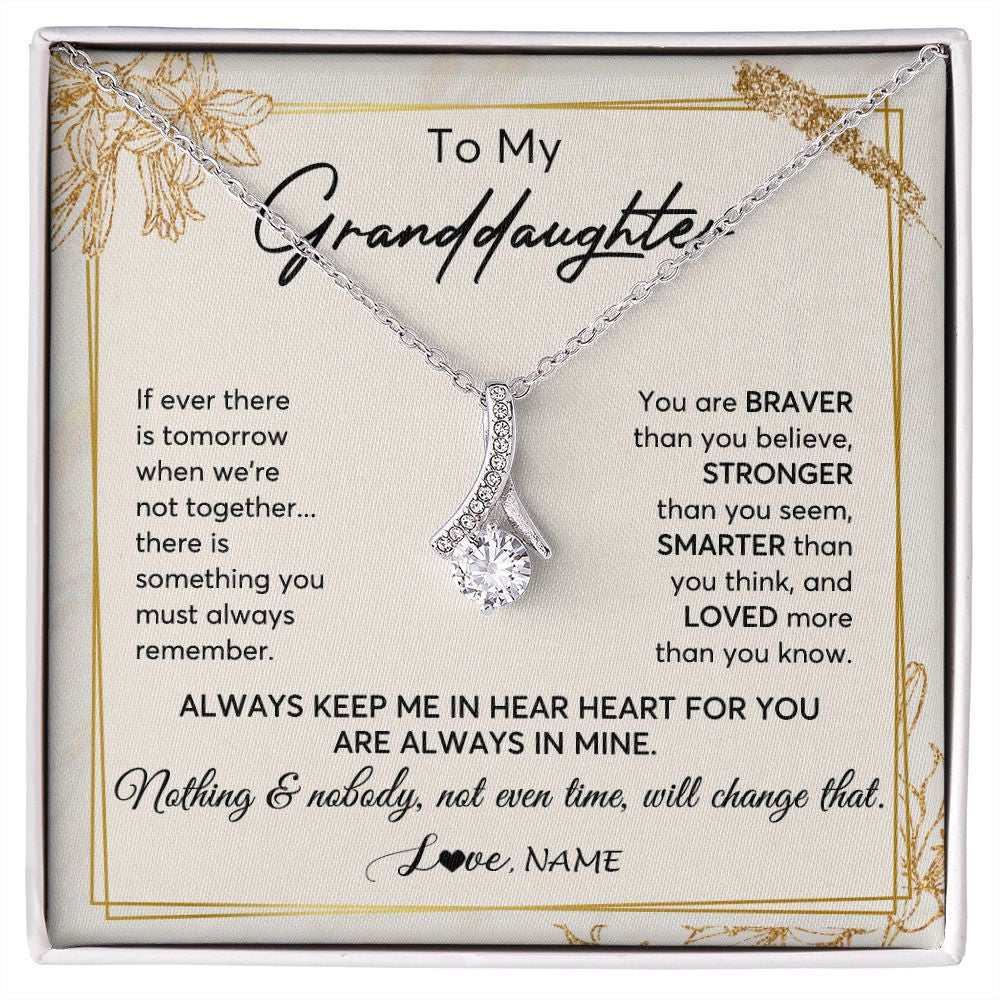 Alluring Beauty Necklace | Personalized To My Granddaughter Necklace From Grandma Always Keep Me In Your Heart Granddaughter Birthday Graduation Christmas Customized Gift Box Message Card | teecentury