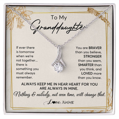 Alluring Beauty Necklace | Personalized To My Granddaughter Necklace From Grandma Always Keep Me In Your Heart Granddaughter Birthday Graduation Christmas Customized Gift Box Message Card | teecentury
