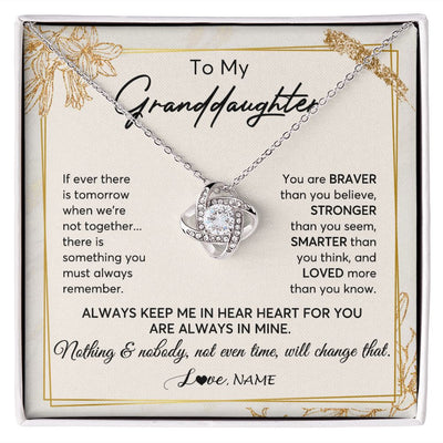Love Knot Necklace | Personalized To My Granddaughter Necklace From Grandma Always Keep Me In Your Heart Granddaughter Birthday Graduation Christmas Customized Gift Box Message Card | teecentury