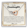 Interlocking Hearts Necklace | Personalized To My Granddaughter Necklace From Grandma Braver Stronger Smarter Loved Granddaughter Jewelry Birthday Christmas Customized Gift Box Message Card | teecentury