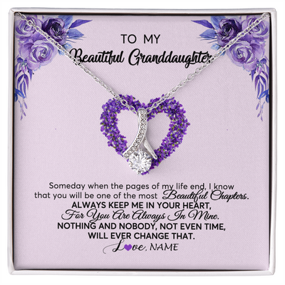 Alluring Beauty Necklace | Personalized To My Granddaughter Necklace From Grandma Flower Flower Always Keep Me In Your Heart Granddaughter Birthday Customized Gift Box Message Card | teecentury