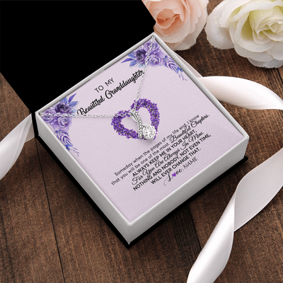 Alluring Beauty Necklace | Personalized To My Granddaughter Necklace From Grandma Flower Flower Always Keep Me In Your Heart Granddaughter Birthday Customized Gift Box Message Card | teecentury