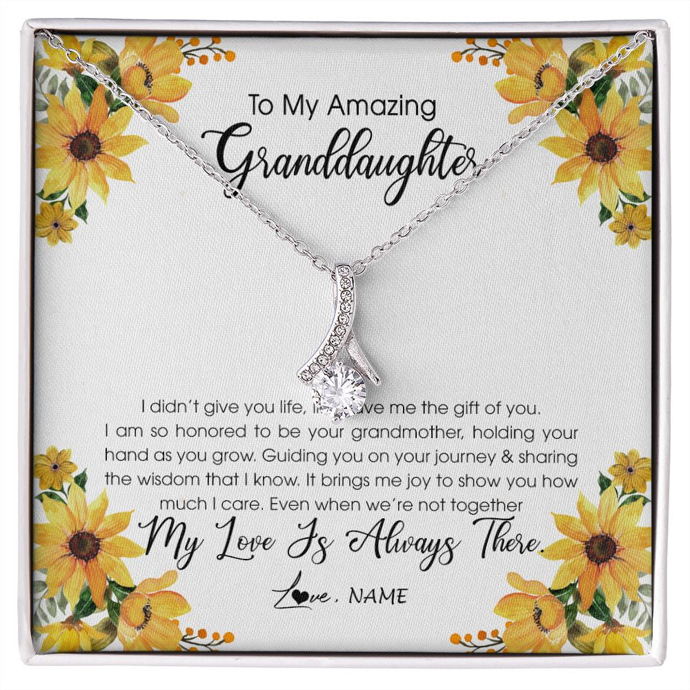 Alluring Beauty Necklace | Personalized To My Granddaughter Necklace From Grandma Grandmother My Love Is Always There Granddaughter Birthday Christmas Customized Gift Box Message Card | teecentury