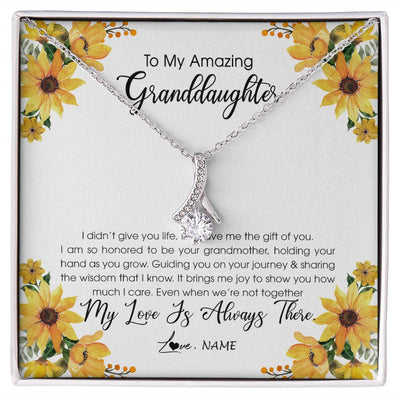 Alluring Beauty Necklace | Personalized To My Granddaughter Necklace From Grandma Grandmother My Love Is Always There Granddaughter Birthday Christmas Customized Gift Box Message Card | teecentury