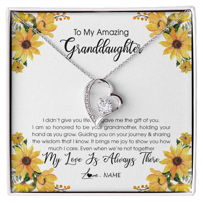 Forever Love Necklace | Personalized To My Granddaughter Necklace From Grandma Grandmother My Love Is Always There Granddaughter Birthday Christmas Customized Gift Box Message Card | teecentury