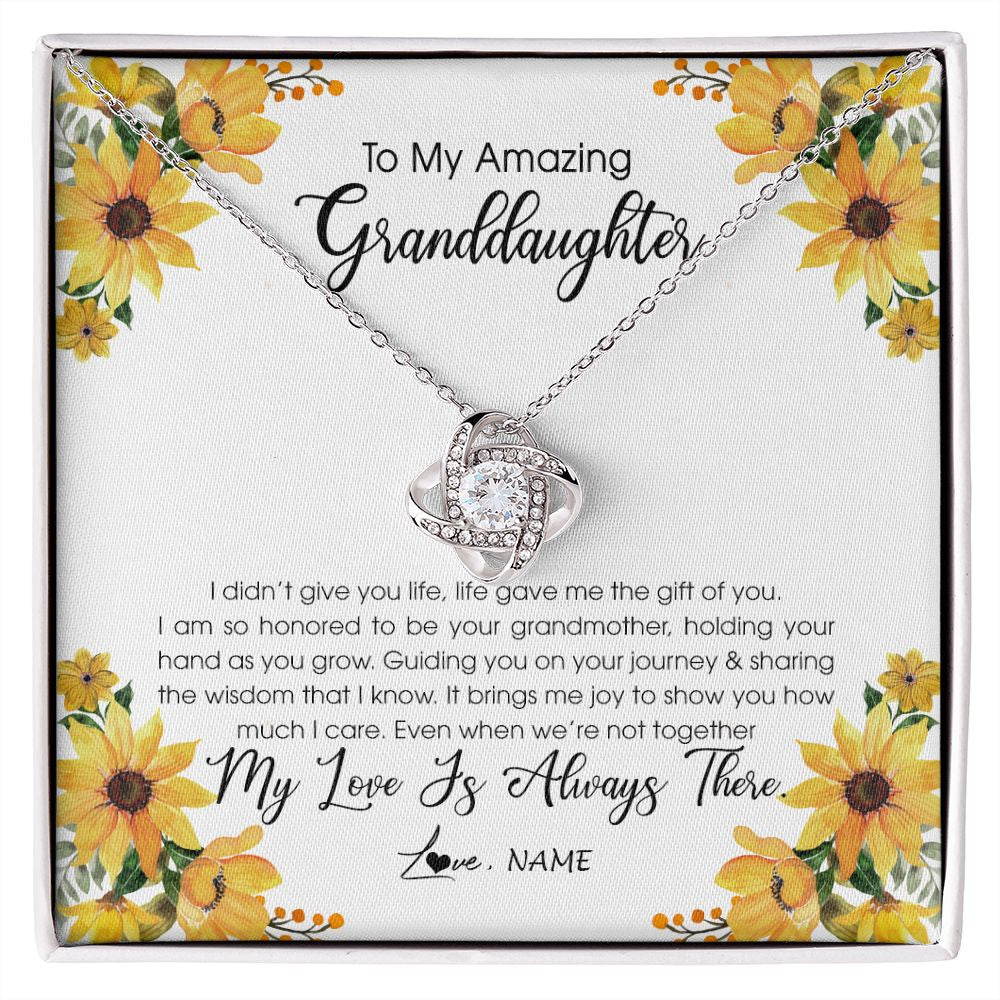 Love Knot Necklace | Personalized To My Granddaughter Necklace From Grandma Grandmother My Love Is Always There Granddaughter Birthday Christmas Customized Gift Box Message Card | teecentury