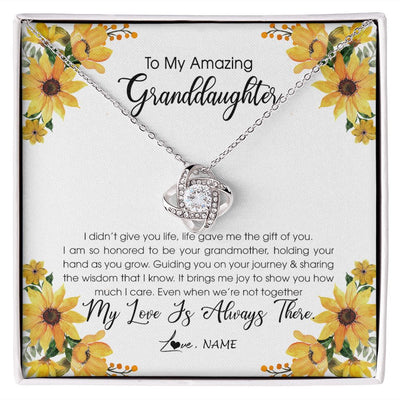 Love Knot Necklace | Personalized To My Granddaughter Necklace From Grandma Grandmother My Love Is Always There Granddaughter Birthday Christmas Customized Gift Box Message Card | teecentury