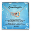 Interlocking Hearts Necklace | Personalized To My Granddaughter Necklace From Grandma Grandpa Always Remember You Are Braver Granddaughter Jewelry Birthday Christmas Customized Message Card | teecentury