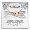 Interlocking Hearts Necklace | Personalized To My Granddaughter Necklace From Grandma Grandpa You're Braver Stronger Smarter Granddaughter Birthday Customized Jewelry Gift Box Message Card | teecentury