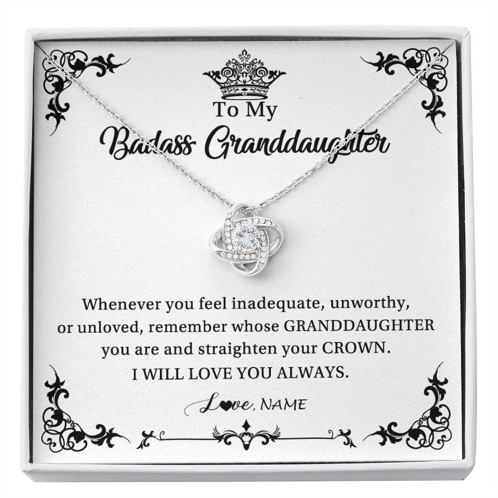 Love Knot Necklace | Personalized To My Granddaughter Necklace From Grandma I Will Love You Always Granddaughter Jewelry Birthday Christmas Customized Message Card | teecentury