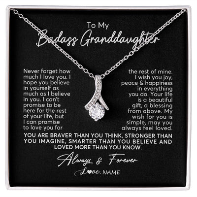 Alluring Beauty Necklace | Personalized To My Granddaughter Necklace From Grandma Nana Never Forget How Much I Love You Granddaughter Birthday Christmas Customized Gift Box Message Card | teecentury