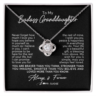 Love Knot Necklace | Personalized To My Granddaughter Necklace From Grandma Nana Never Forget How Much I Love You Granddaughter Birthday Christmas Customized Gift Box Message Card | teecentury