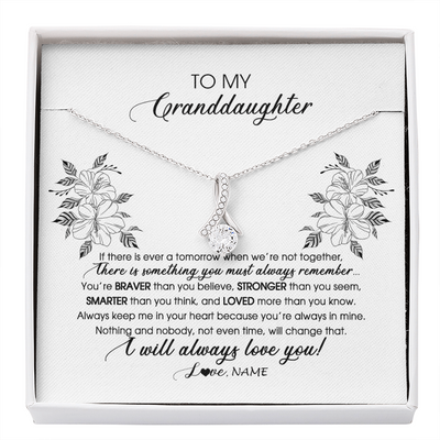 Alluring Beauty Necklace | Personalized To My Granddaughter Necklace From Grandma Nana Papa Not Even Time Floral Granddaughter Graduation Birthday Customized Message Card | teecentury